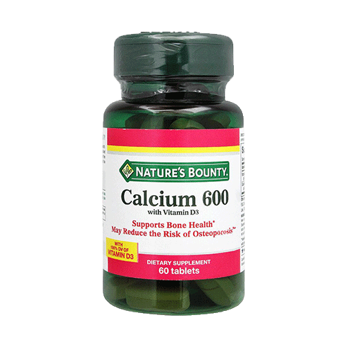 Nature’s Bounty® Calcium 600 mg with Vitamin D3 – 60 Tablets