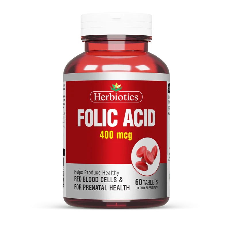 Herbiotics Folic Acid 400 mcg 60 Tablets