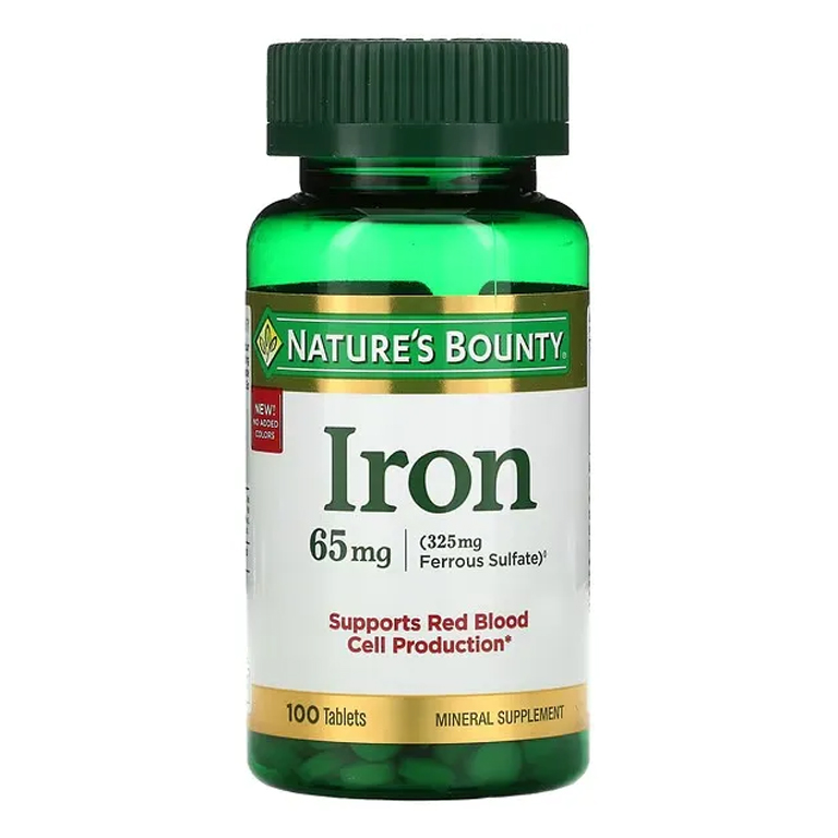 Nature’s Bounty Iron 65mg – 100 Tablets