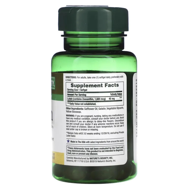 Nature’s Bounty Lutein 40mg – 30 Rapid Release Softgels - Image 2