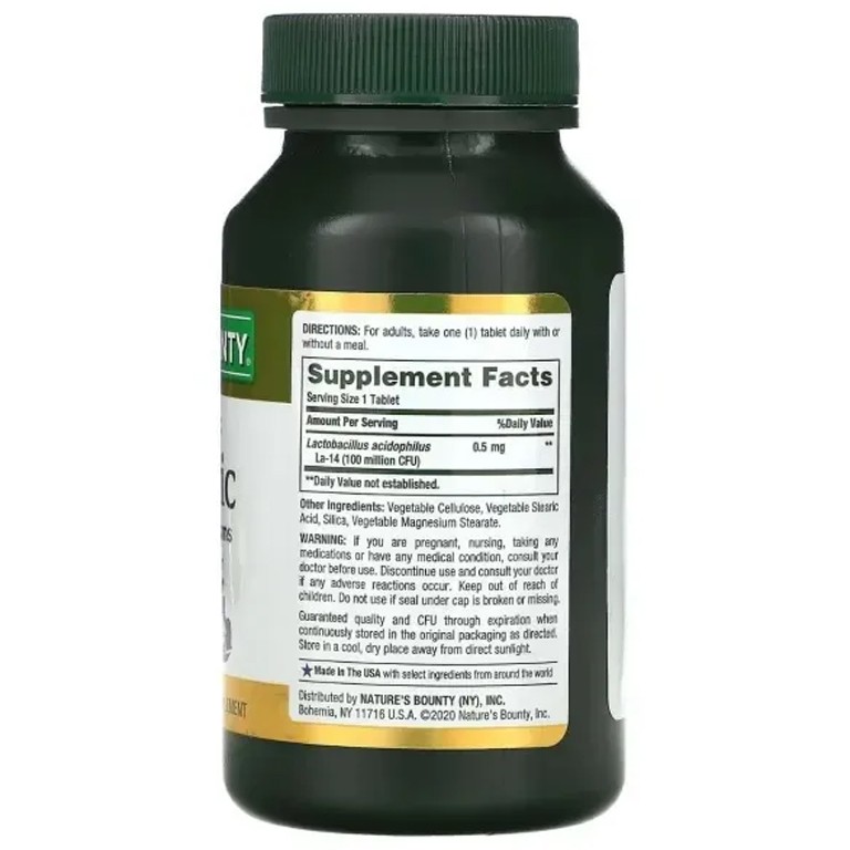 Nature’s Bounty Acidophilus Probiotic – 120 Tablets - Image 2
