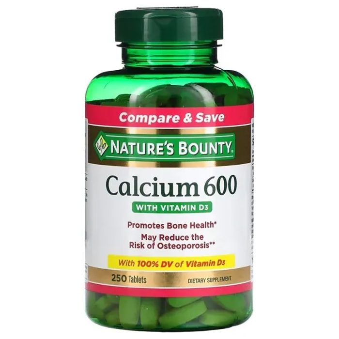 Nature’s Bounty Calcium 600+D – High Potency Caltrate + Vitamin D – 250 Tablets