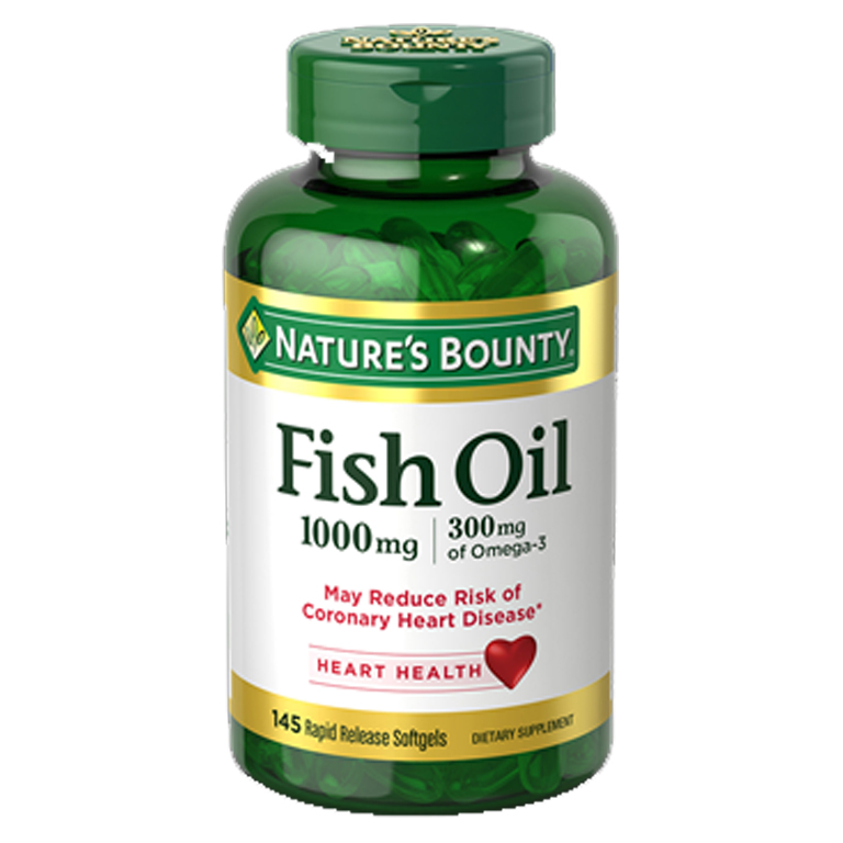 Nature’s Bounty Fish Oil 1000 mg – 145 Rapid Release Softgels