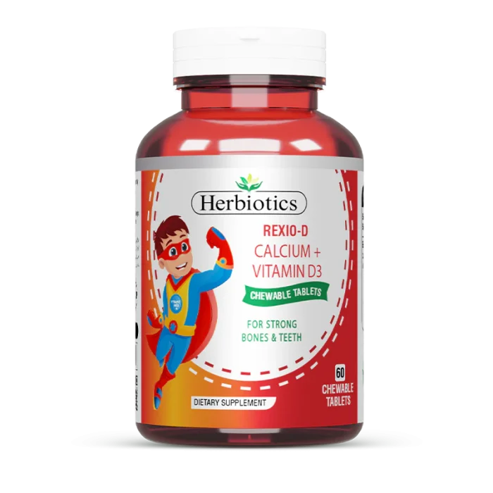 Herbiotics Rexio D Calcium + Vitamin D3  60 Chewable Tablets