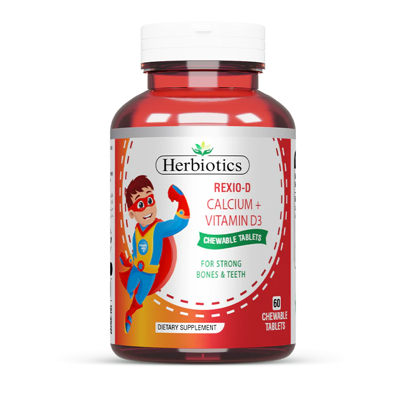 Herbiotics Rexio D Calcium + Vitamin D3  60 Chewable Tablets