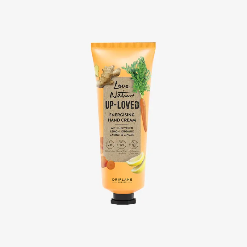 Oriflame Love Nature Up Loved Energising Hand Cream – Lemon, Organic Carrot & Ginger (75ml)