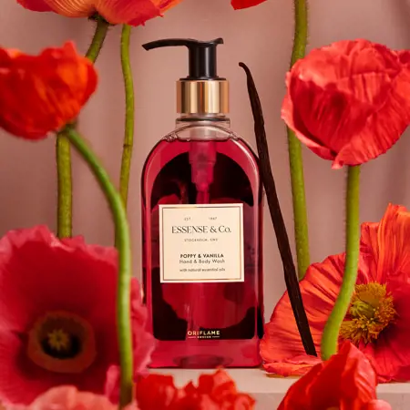 Oriflame Essence & Co. Hand & Body Wash – Poppy & Vanilla Fragrance (300ml) - Image 2
