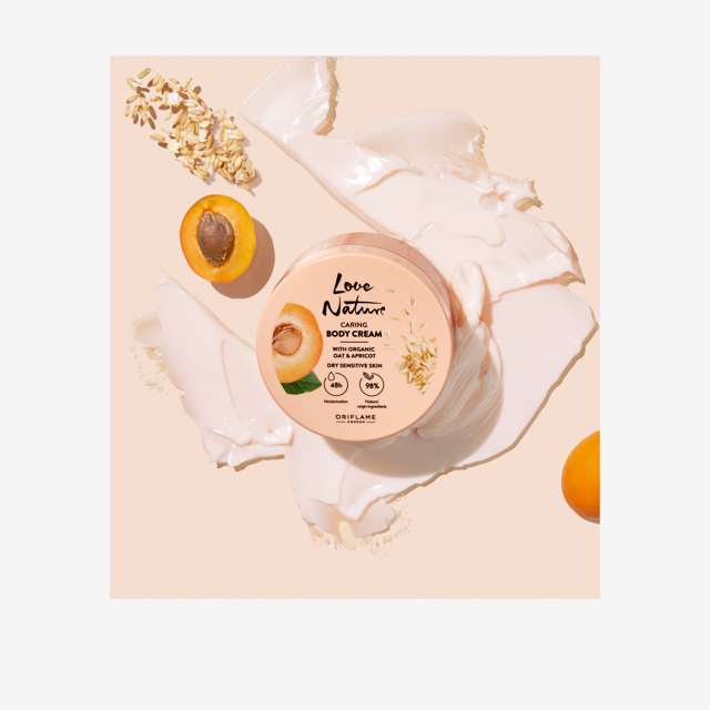 Oriflame Love Nature Caring Body Cream with Organic Oat & Apricot – 200 ml - Image 5