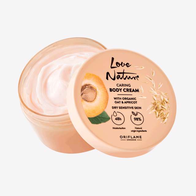 Oriflame Love Nature Caring Body Cream with Organic Oat & Apricot – 200 ml - Image 6