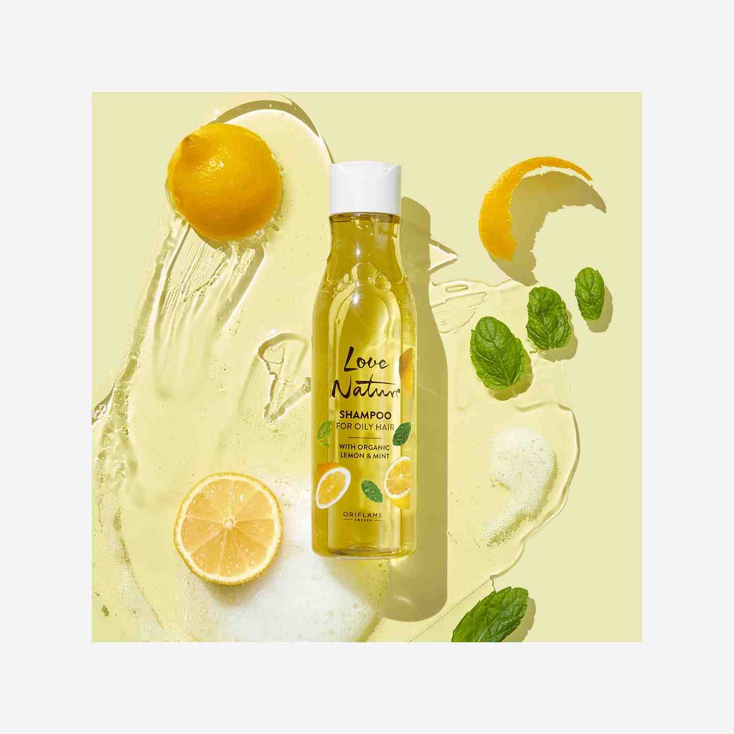 Oriflame Love Nature Shampoo for Oily Hair with Organic Lemon & Mint – 250 ml - Image 2