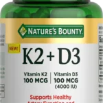 Nature's Bounty Vitamin D# + k2 60 Vege Capsules