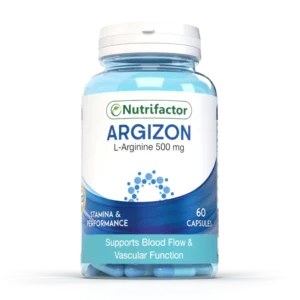 Nutrifactor Argizon L-Arginine 500mg 60 Capsules supplement bottle