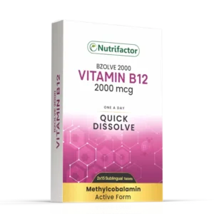 Nutrifactor BZOLIVE 2000 Vitamin B12 2000mcg Methylcobalamin 30 Sublingual Tablets
