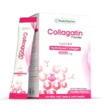 Nutrifactor Collagatin Powder 6000mg Hydrolyzed Collagen Type 1 and 3 30 Sachets Vanilla Flavour