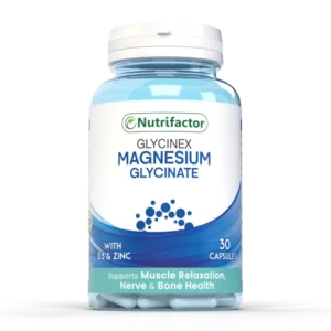 Nutrifactor Glycinex Magnesium Glycinate with Vitamin D3 and Zinc, 30 capsules for muscle, nerve and bone health