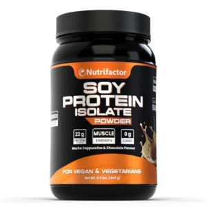 Nutrifactor Soy Protein Isolate Powder 22g Protein Mocha Cappuccino Chocolate 400g